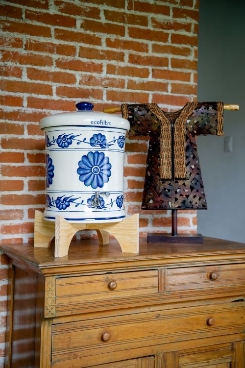 Ecofiltro Cerámico Flor Azul 21 L