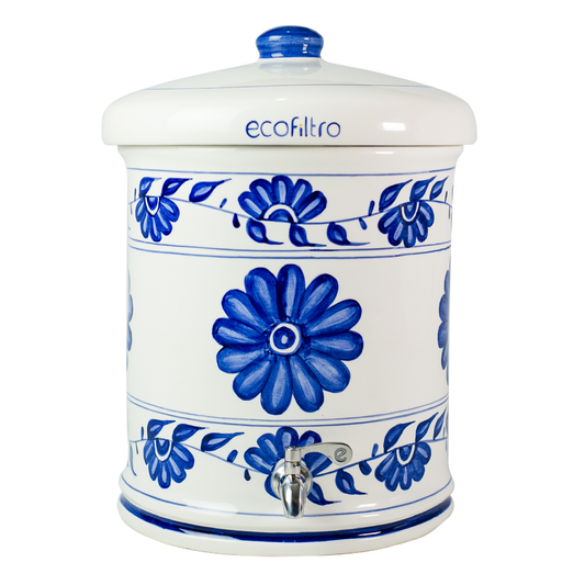 Ecofiltro Cerámico Flor Azul 21 L